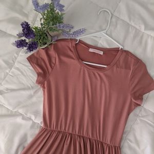 mauve pink maxi dress